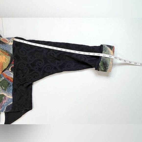 VTG Tzeadle Pasadena Tapestry Art To Wear Cropped Jacket Open Front Size P - Picture 14 of 15